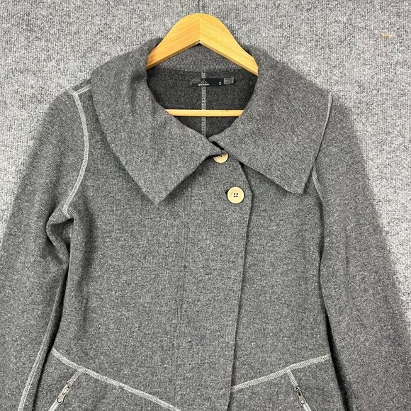 Prana Women's Gray Sephra Full Zip Wool Shawl Collar Jacket‎ Sz Small - Picture 3 of 8